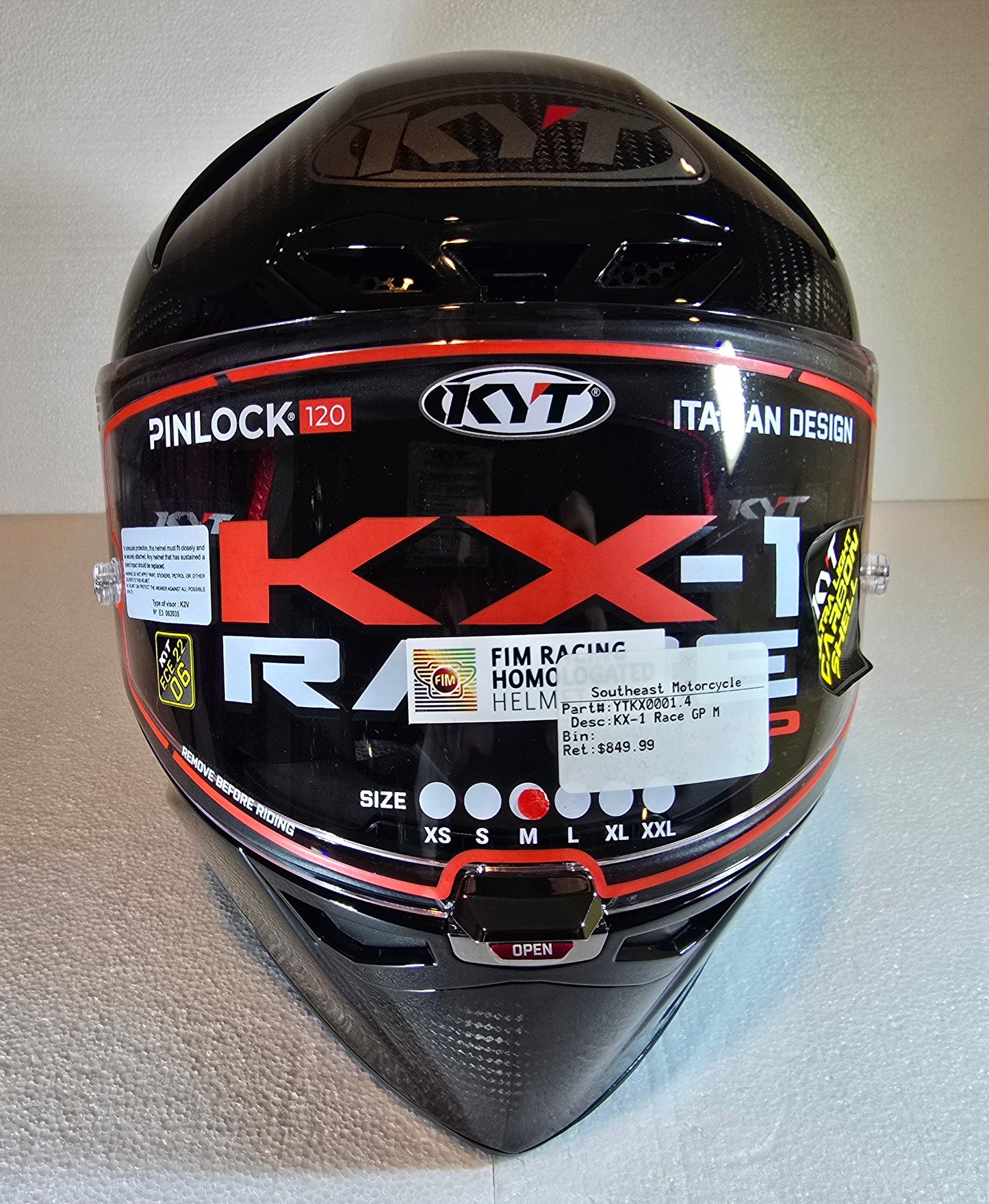 KYT KX-1 RACE GP GLOSSY CARBON (Medium) NEW *Hard to Find!!!