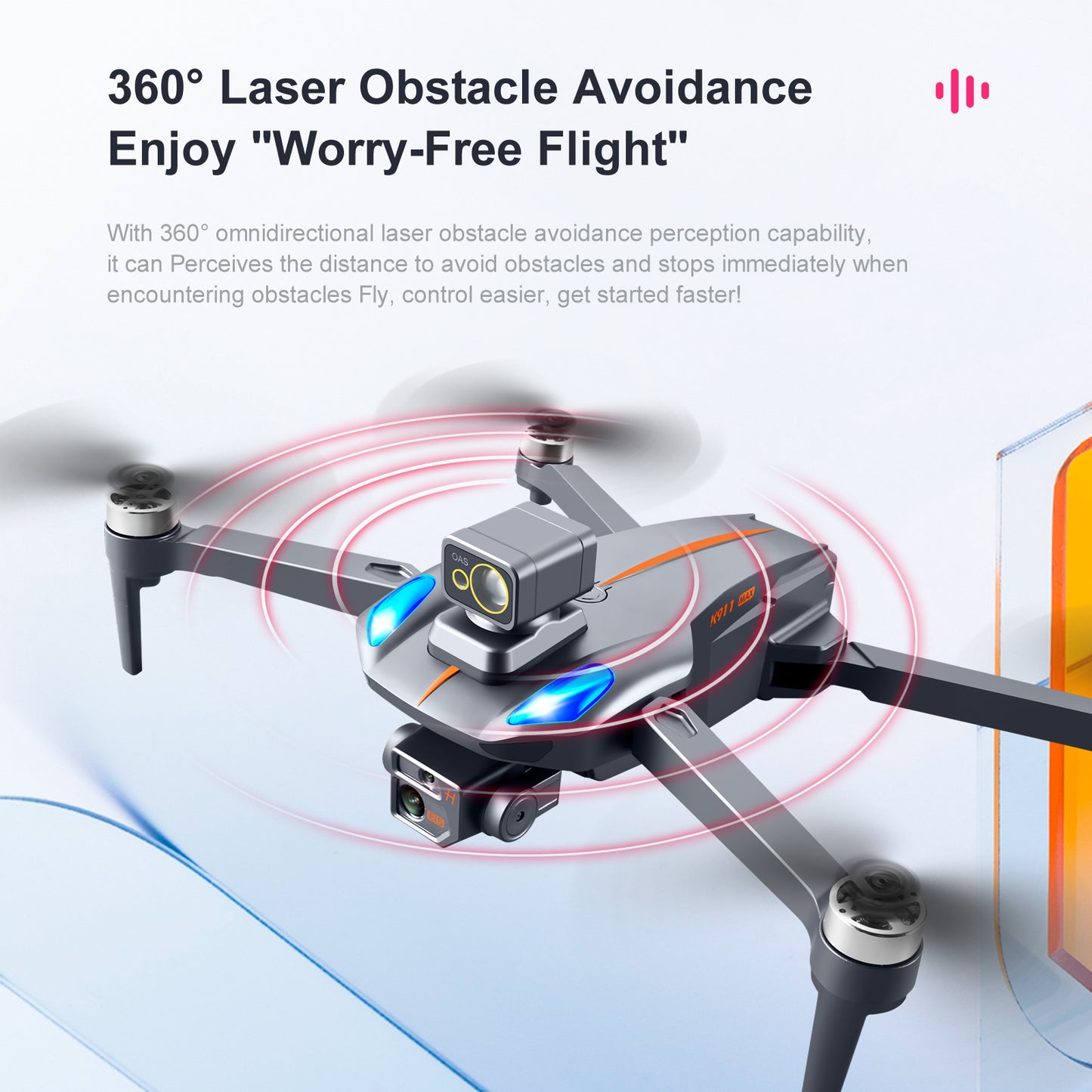 TOP UAV K911 MAX GPS Drone with Obstacle Avoidance, 8K DualHD Camera, Brushless Motor Foldable