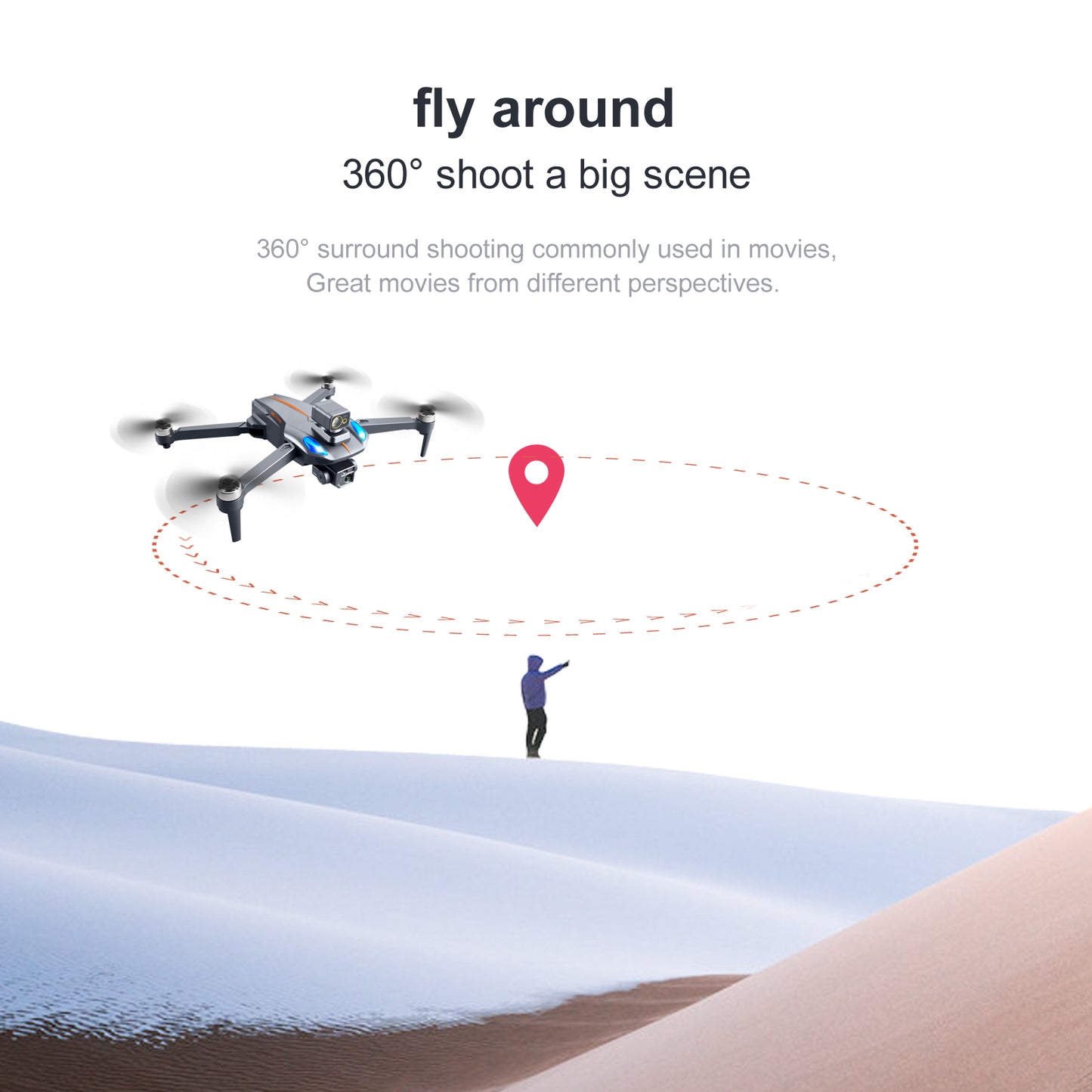 TOP UAV K911 MAX GPS Drone with Obstacle Avoidance, 8K DualHD Camera, Brushless Motor Foldable