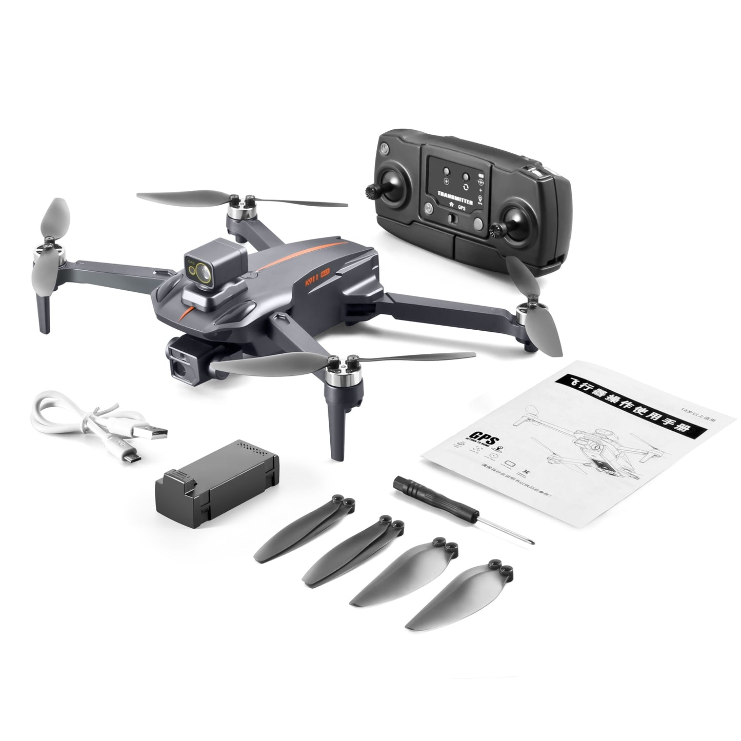 TOP UAV K911 MAX GPS Drone with Obstacle Avoidance, 8K DualHD Camera, Brushless Motor Foldable